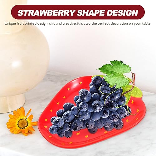 Miniatura 3 de Luxshiny Platos de cerámica de fresa para aperitivos, platos kawaii, cuencos de ensalada, fresa, fruta, recipientes para alimentos, plato decorativo