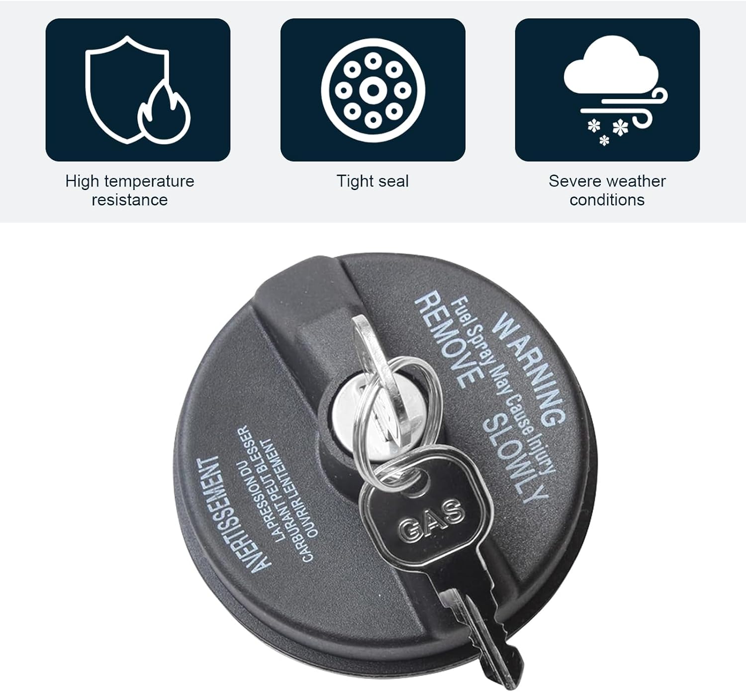 1 PC Car Locking Gas Cap, ABS Plastic Car Fuel Tank Cap Replacement, Lock Fuel Cap with 2 Keys, Compatible with Dodge, Jeep, Chrysler, Ram, OEM 05278655AB, 5278655ab (Black)