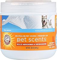 Arm & Hammer Pet Scents Gel Odor Eliminator - Baking Soda Solid Deodorizer for Litter Boxes, Pet Crates & Homes, Fresh Breeze Scent, 15oz
