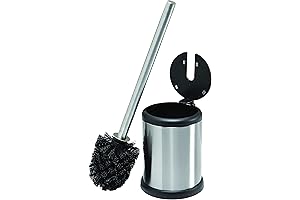 Bath Bliss Self-Closing Toilet Brush with Stainless Steel Holder