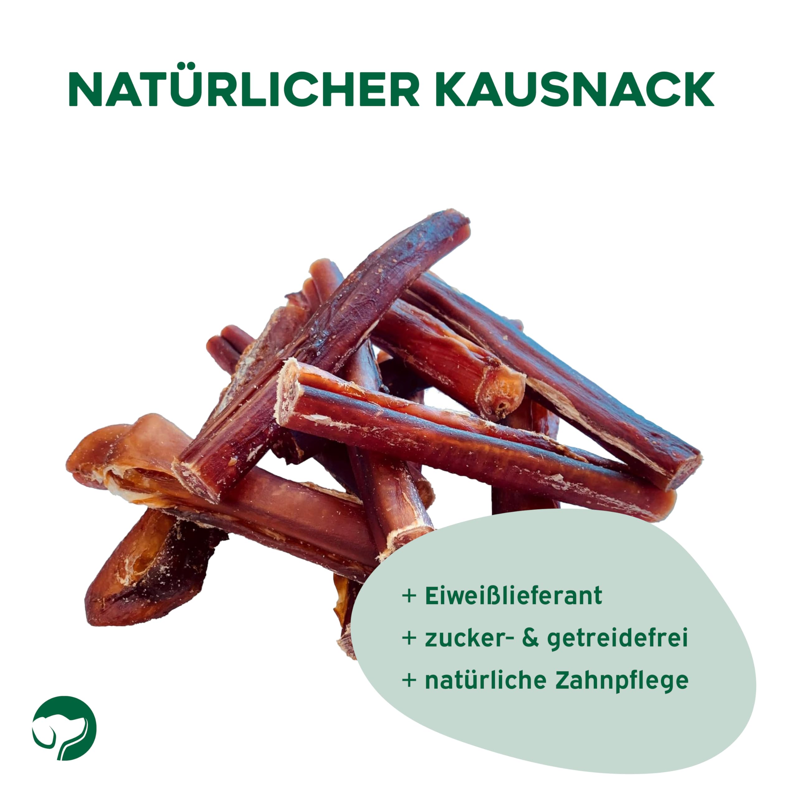 Topdog Ochsenziemer Hund 40 Stück 12 cm - Ochsenziemer für Hunde - 100% natürlich ohne Zusatzstoffe - Langer Kauspaß für Hunde - Beruhigender Beschäftigungsnack mit Zahnpflege
