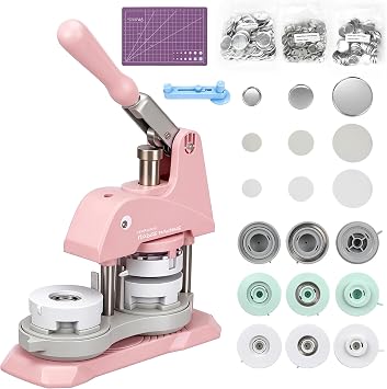 Button Maker Machine 1+1.25+2.25 inch, Pin Maker Machine Kit
