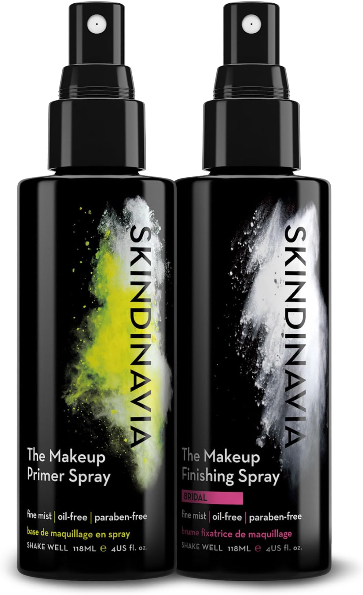 Makeup Primer + Makeup Finishing Spray Bridal | Hydrating Spray, Pore Minimizing Primer Mist | Long Lasting, Sweat Resistant & Waterproof Fine Mist Matte Setting Spray, (2 x 4 Fl. Oz.)