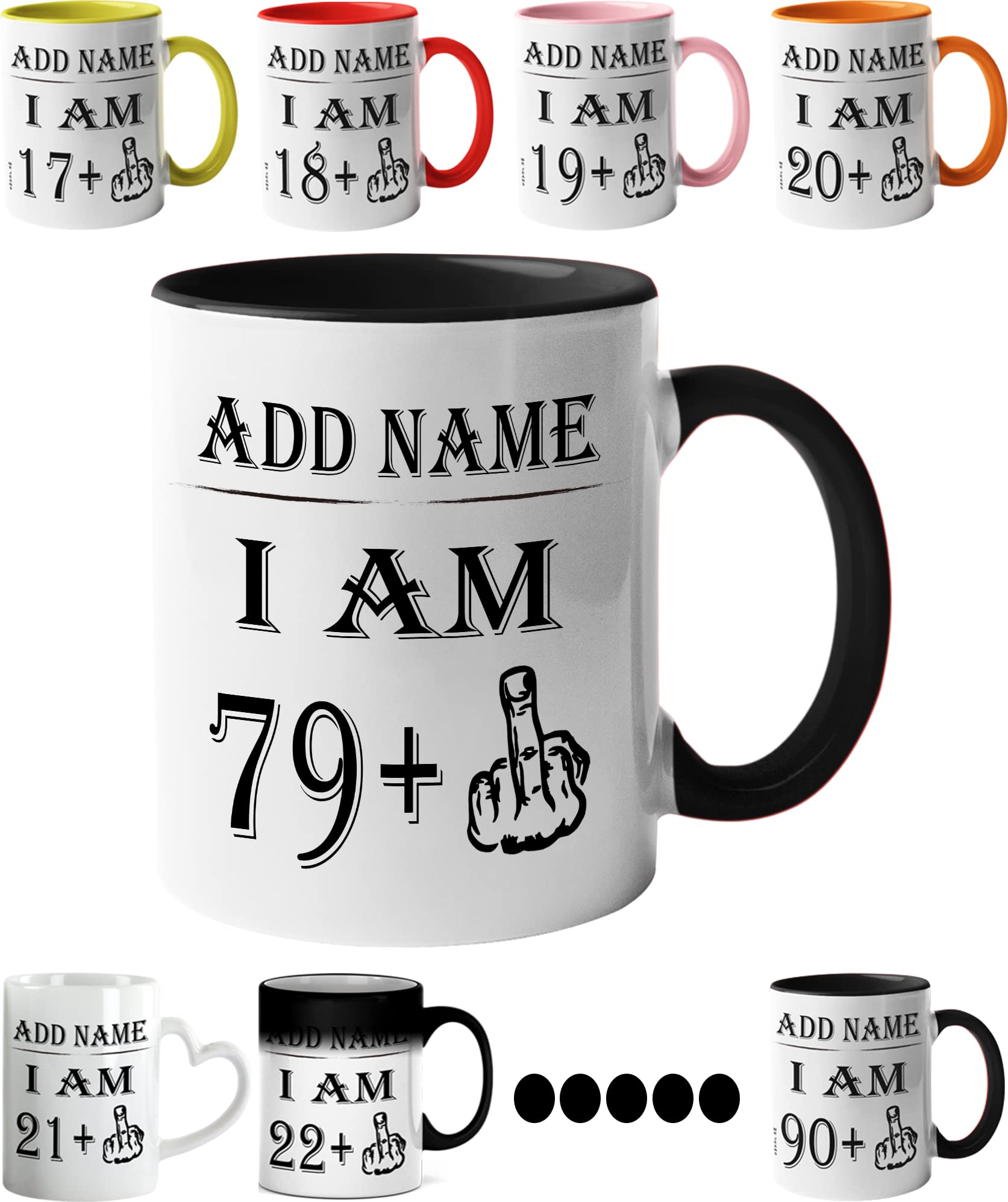 Mr Jeans LTD 80th Birthday Funny Mug - Personalised Mug/Cup - Add Name - I am 79 Plus one Coffee Mug Gag Party Idea as a Joke Celebration Eighty Adult Mug โ image 1