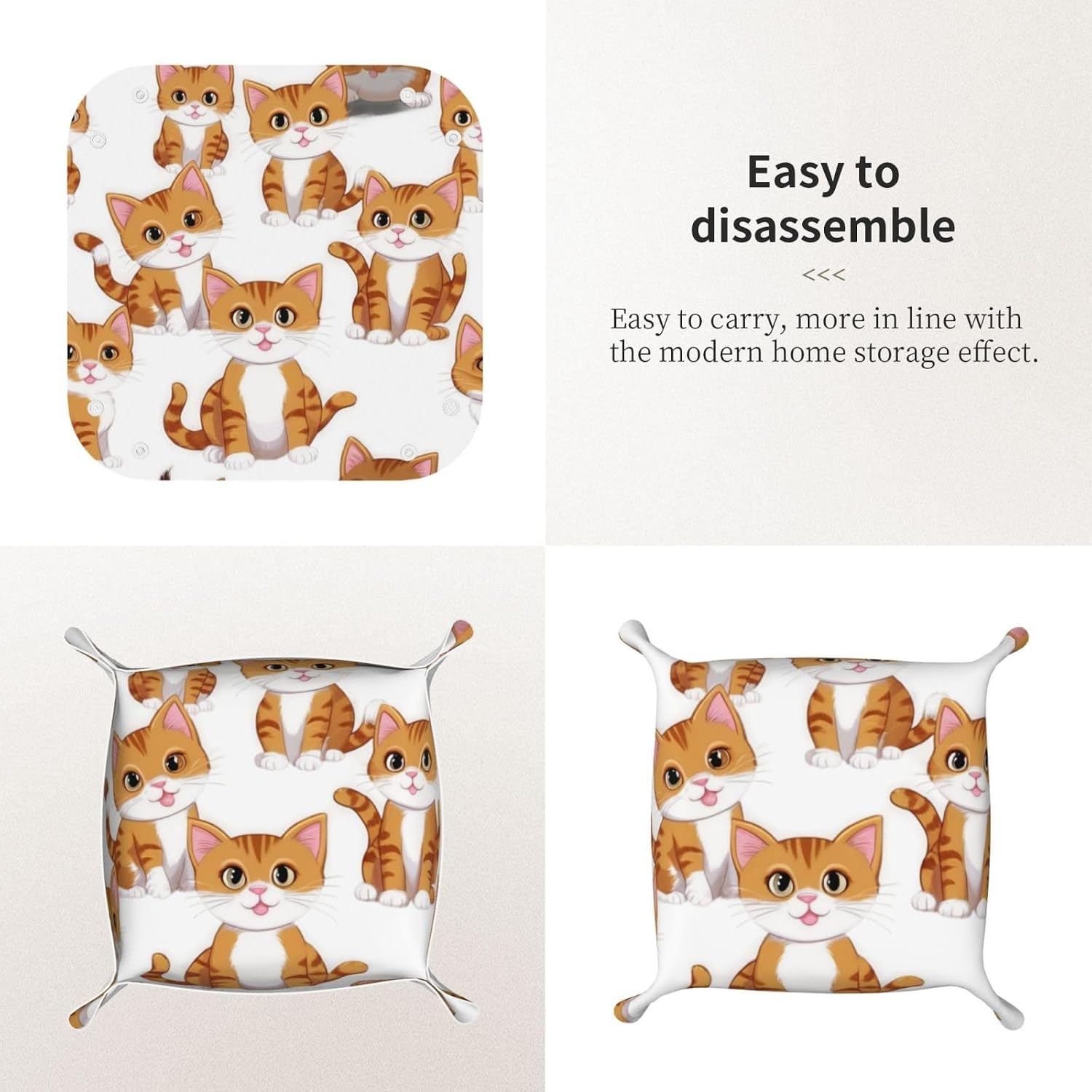 Cute Kitten Personalized Leather Storage Tray, Desktop Storage Box, optimize Space Management image 3