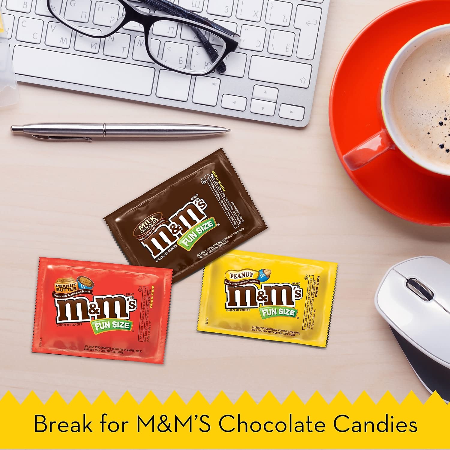 M&M'S Original, Peanut, Peanut Butter & Caramel Variety Pack Fun Size Chocolate Candy Bulk Pack, 85.23 oz, 150 Pieces