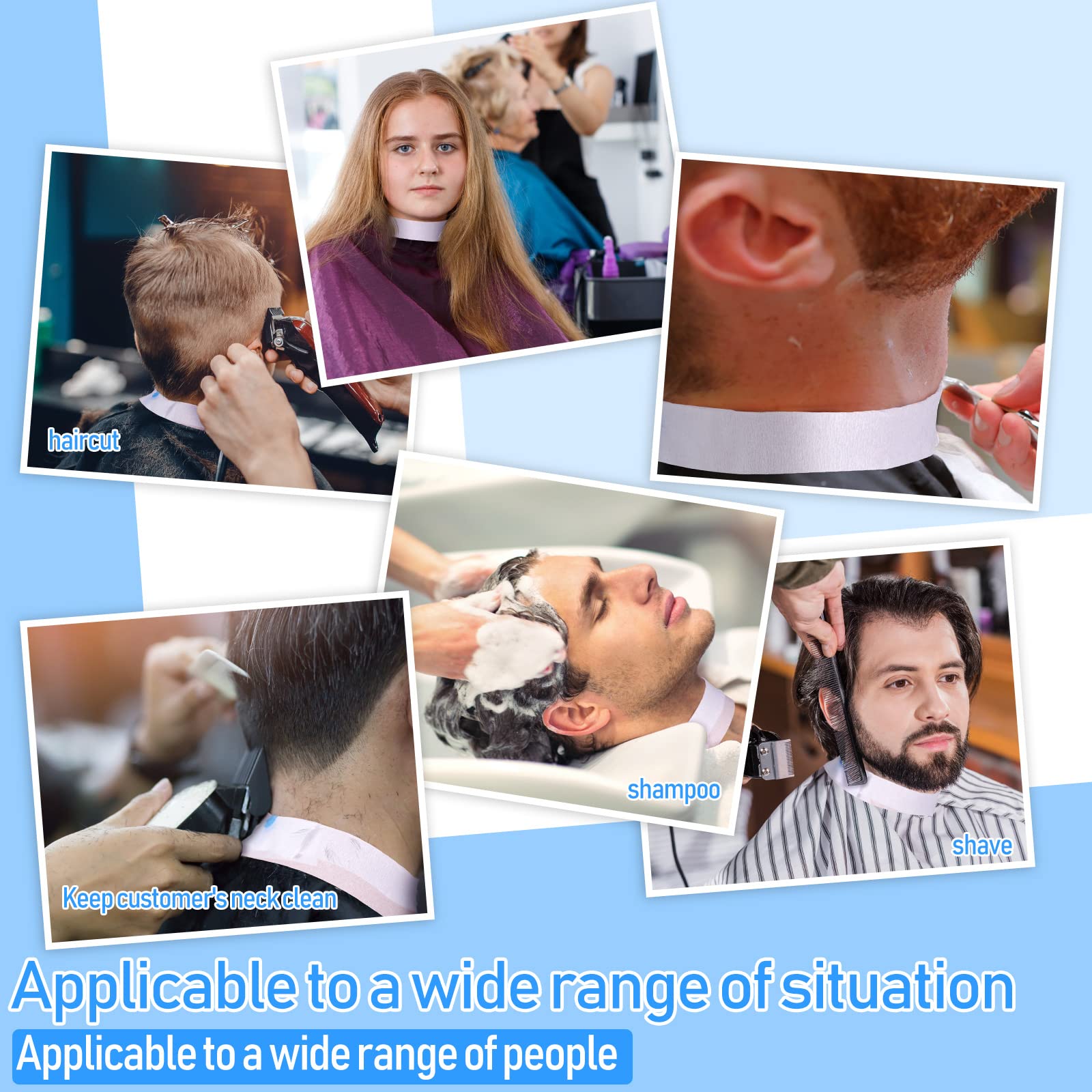 Disposable Barber Neck Strips, 4000 Stretchy Self-Adhesive Paper Bands