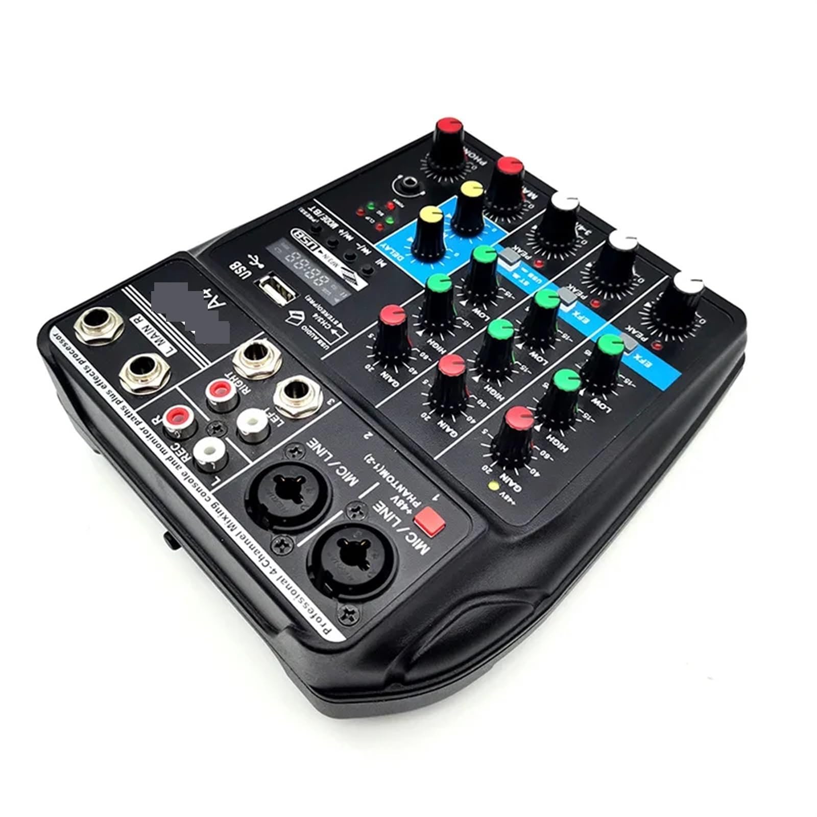 Scheda di mixaggio digitale professionale a 4 canali Microfono Telefono cellulare Trasmissione in diretta Registrazione su computer Attrezzatura audio for DJ per DJ professionisti