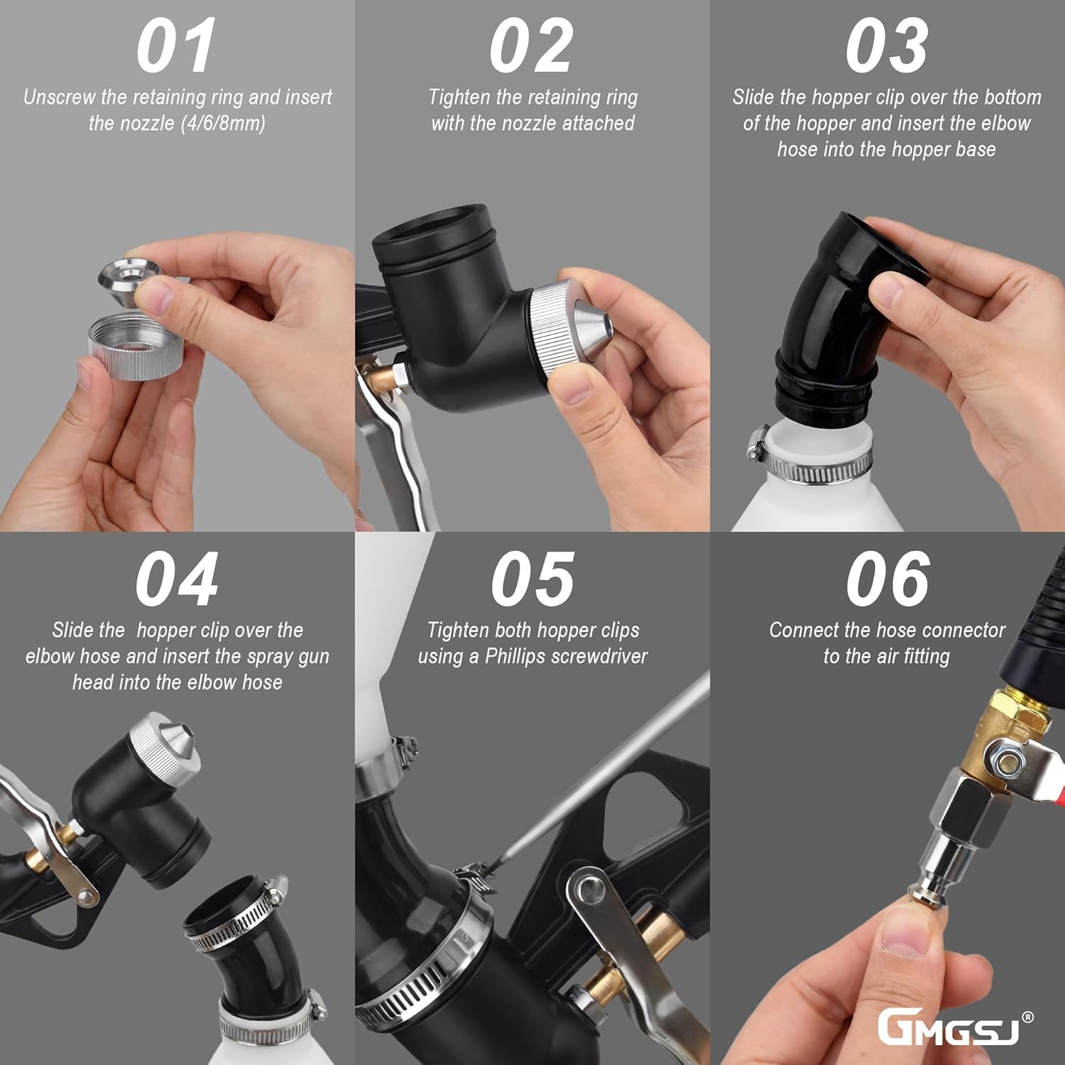 Drywall Texture Spray Gun with 1.45 Gallon Hopper, 3 Nozzles (4.0/6.0/8.0mm), Drywall Hopper Texture Sprayer for Wall, Ceiling, Texture Gun Kit Include Elbow Hose, Texture Sponge (Black)
