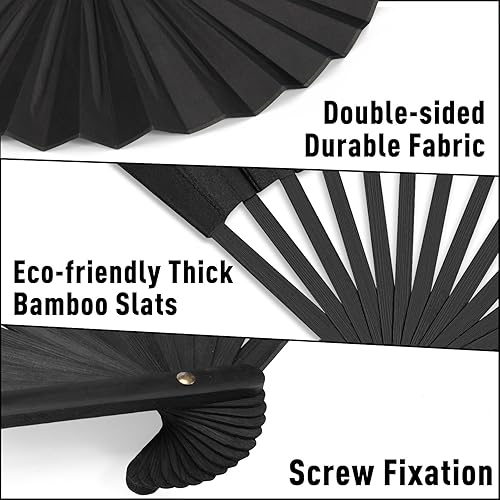 Miniatura 12 de KEZKALS Ventilador de mano, abanicos de mano plegables para mujer, ventilador de mano, ventilador de mano chino/japonés, ventilador plegable