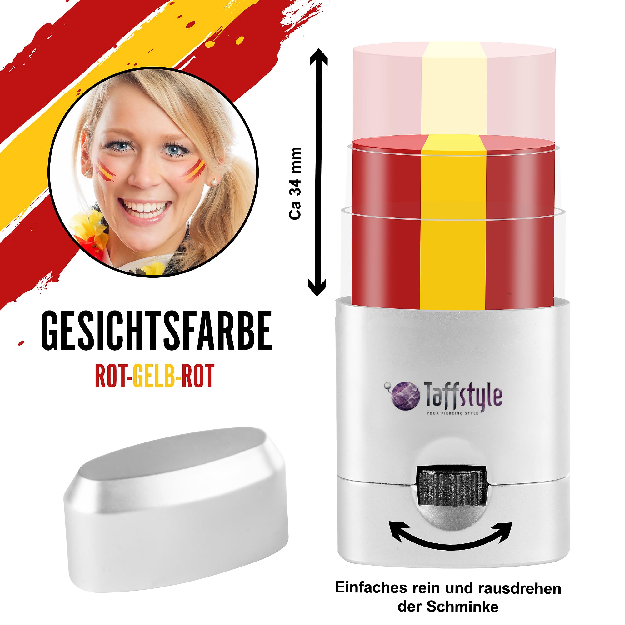 Taffstyle Pennarello per trucco, bandiera, articolo per fan