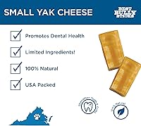 Vista 2 de Best Bully Sticks Queso de yak del Himalaya para perros, pequeño, 4 unidades (paquete de 1), natural, sin lactosa, sin olor, aperitivo de larga