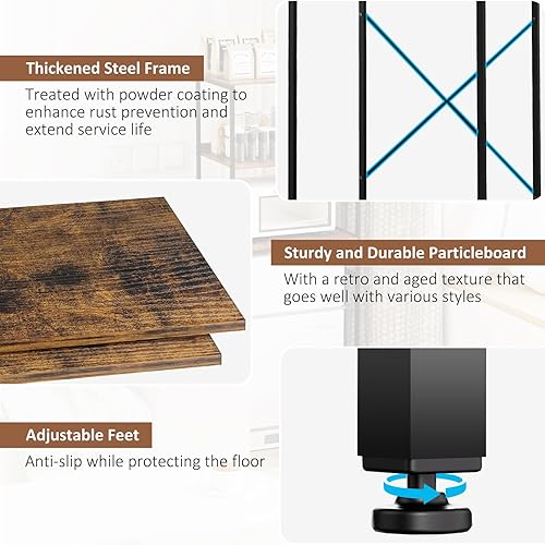 Miniatura 6 de Mini estante para nevera y microondas, soporte para almacenamiento de 3 niveles para microondas y nevera, adecuado para dormitorio, cocinas,