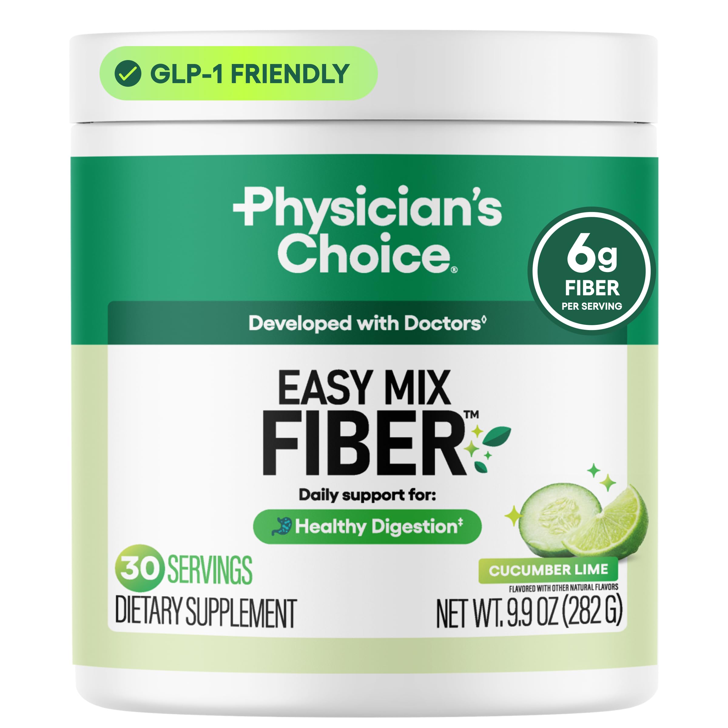 Physician's CHOICE Easy Mix Fiber for GLP-1 Support - No Grit & Sugar Free - Daily Prebiotic Soluble Fiber Powder Supplement - Digestive Health & Regularity - for Women and Men - Unflavored - 7.1oz — Amazon image 11