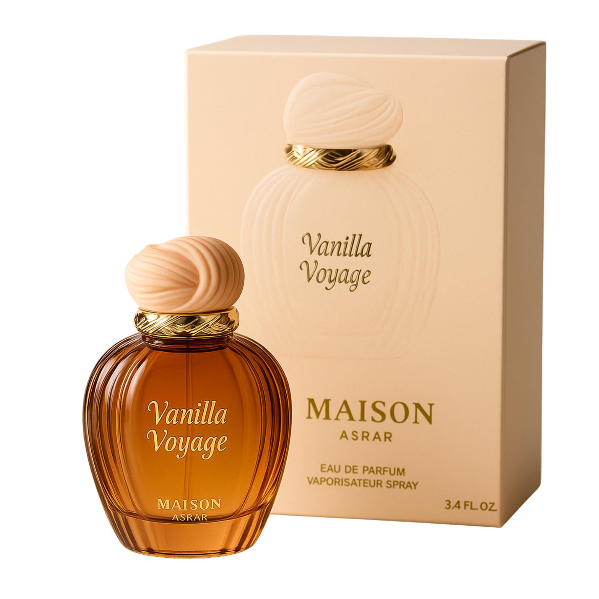 Vanilla Voyage Parfüm Maison Asrar Eau de Parfum 100 ml Luxuriöser Damenduft mit Vanille, Jasmin & Tonkabohne Orientalisch, warm & sinnlich Langanhaltendes Parfum Elegantes Geschenk für Frauen