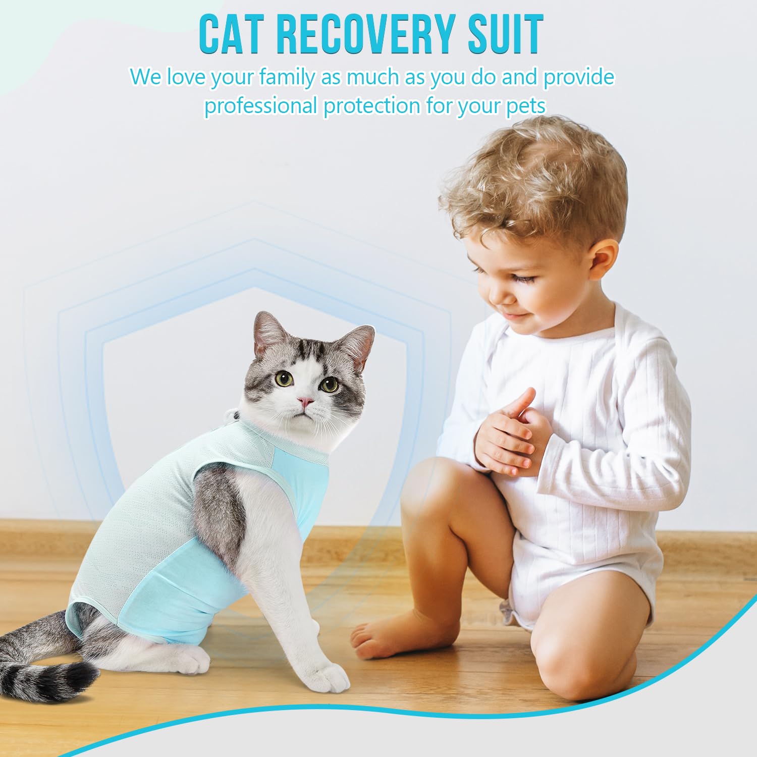 Combinaison de récupération pour Chat après Chirurgie Slowton - Onesie pour Chaton résistante aux Poils, Alternative au Collier à cône E pour Les Chats mâles et Femelles