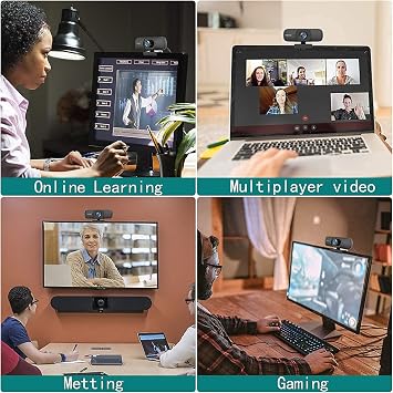 1080P Web Camera, HD Webcam with Microphone & Privacy Cover for Desktop, USB Camera for PC with 90-Degree Wide Angle for Video Conferencing, Streaming, Game, Calling