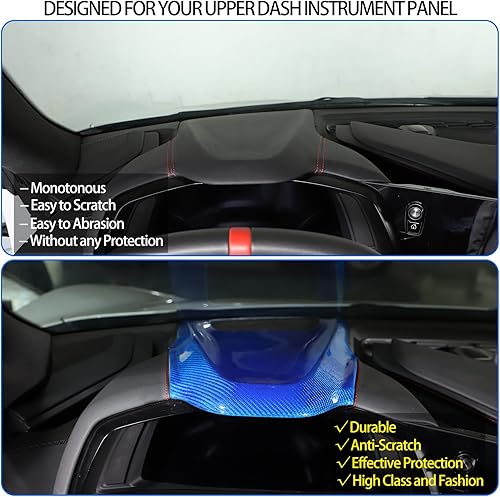Miniatura 8 de Cubierta de fibra de carbono real para panel de instrumentos superior para Chevrolet Corvette C8 Stingray 2020-2024, marco de tablero superior de