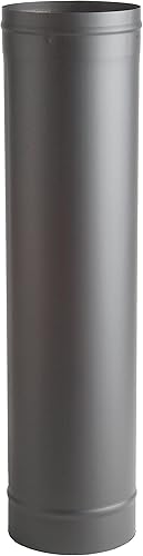 345208 Heat Fab 8 x 24 Inch Negro Stovepipe - 22 Ga.