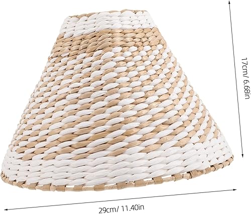 Miniatura 8 de LIFKOME Pantalla tejida para lámparas de pie de mesa, cubierta de luz de tejido retro, pantalla decorativa para sala de estar, dormitorio, estudio,