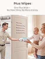 Vista 2 de Momcozy Toallitas para bebé, diseño de tamaño extragrande, 99% a base de agua, sin perfume e hipoalergénicas, toallitas limpiadoras e hidratantes