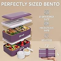Vista 77 de Umami Bento Lunch Box for Men & Women, Black Lotus, 68 oz