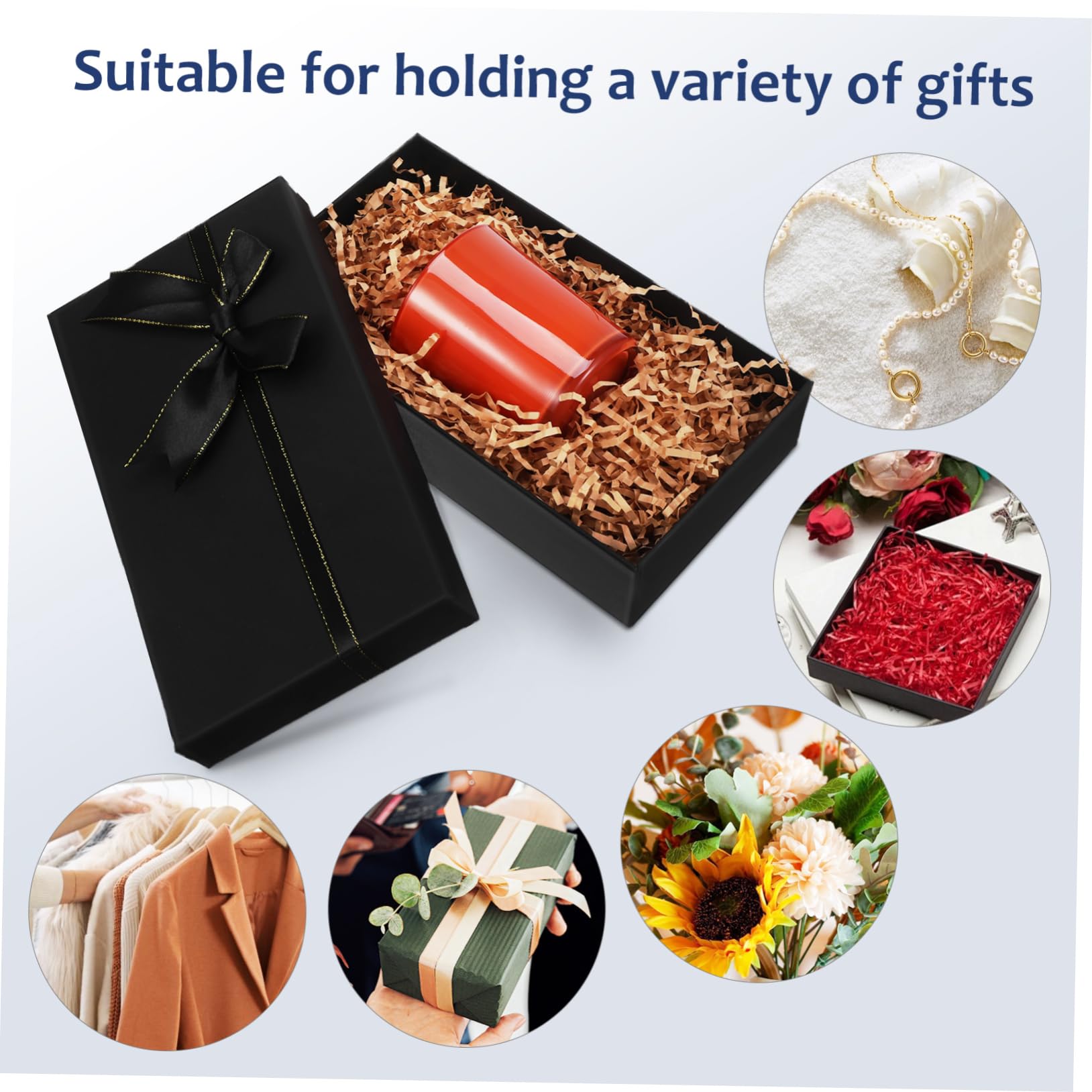 Ciieeo 5 Stück Schwarze mit Schleife Tragetasche für Geburtstage Hochzeiten und Weihnachten Handhaben