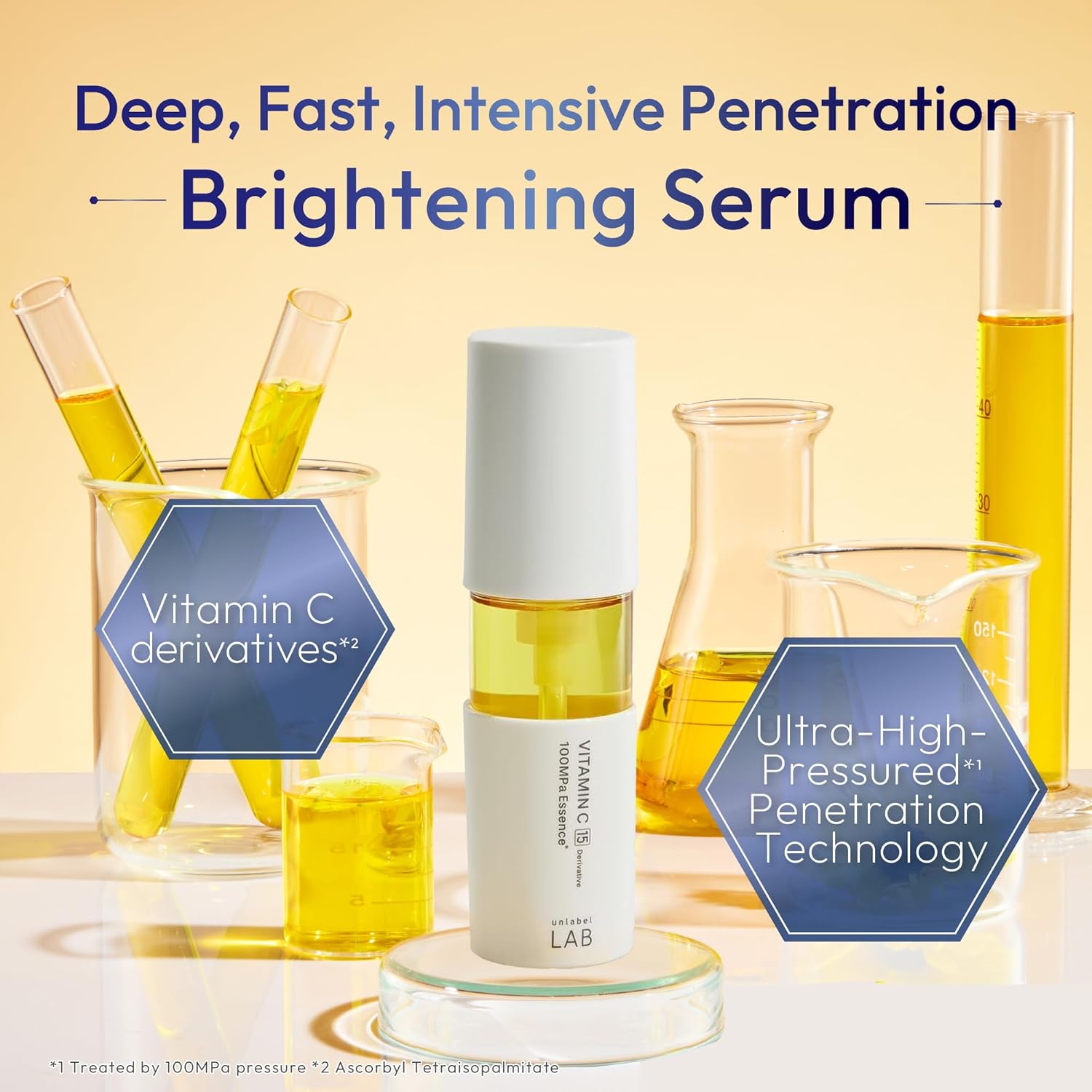 unlabel LAB Vitamin C Brightening Serum, 50mL, Ultra-High-Pressured Vitamin C, Facial Essence for Visible Pore, Uneven skin tone, Fragrance Free, Made in Japan, J-beauty - Image 2
