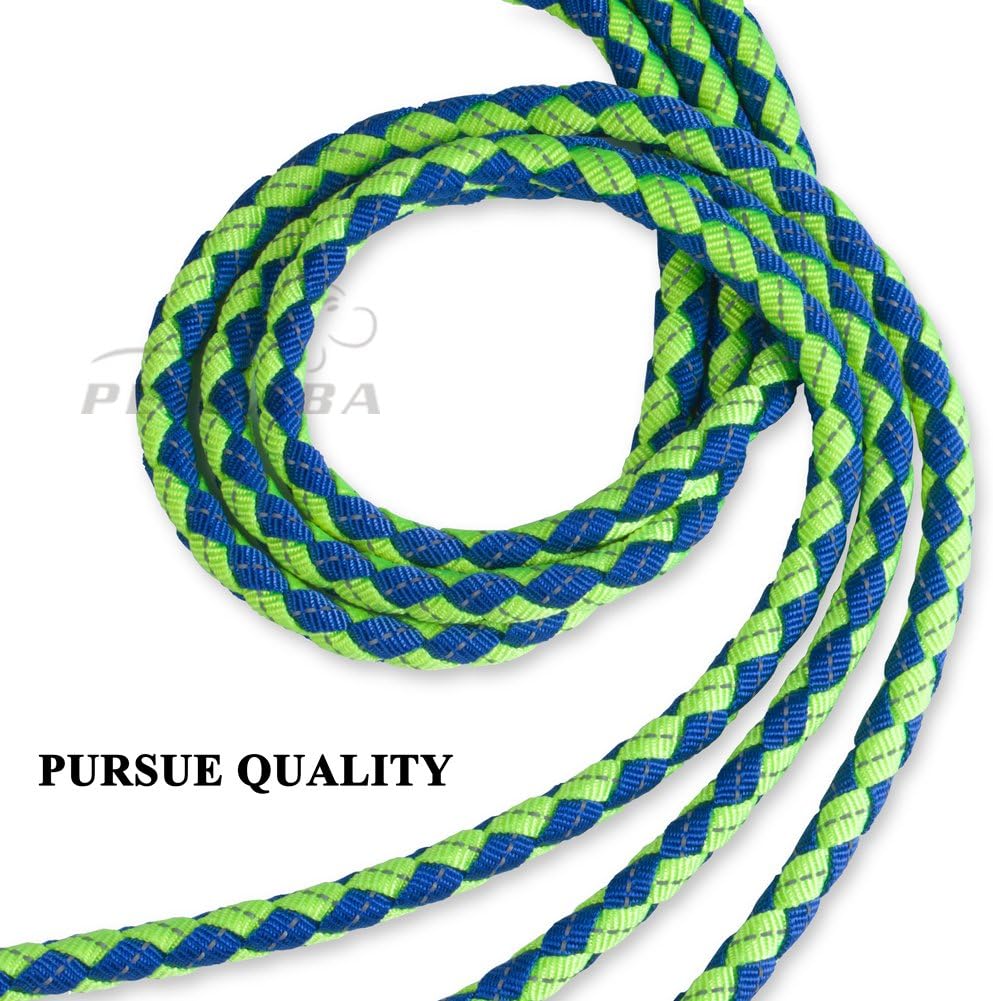 3 Dog Leash No Tangle, 4.6ft Heavy Duty Splitter Coupler, Reflective Strong Triple Multi Way Lead Split, Soft Padded Handle, for Walking Three Medium Large Dogs That Pull - Green