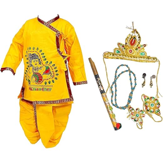 Krishna Dress for Kids - Janmashtami Costume Set