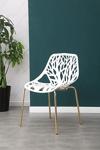 Miniatura 10 de Pozbee Juego de 2 sillas de comedor grises, modernas sillas de estilo arbolado de abedul para comedor, hoteles, restaurantes, interiores y