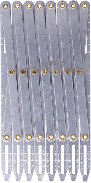 Hapivida Expanding Sewing Gauge,Aluminum Equidistant Measuring Marking Tool,Multifunctional DIY Curtain Sewing Accessories for Grommet Button Holes