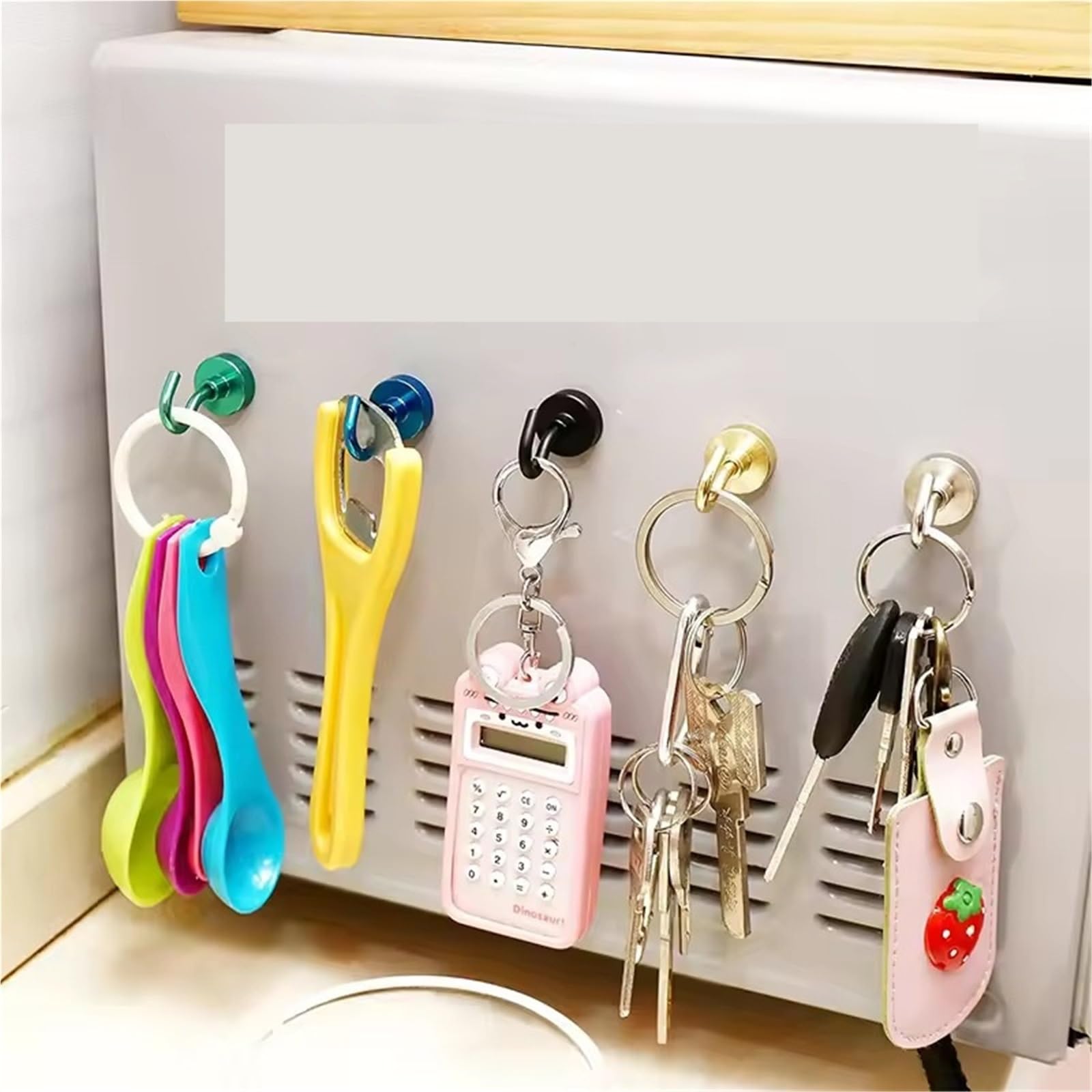 Ganchos magnéticos con Metal for pared de cocina y refrigerador, 6 uds