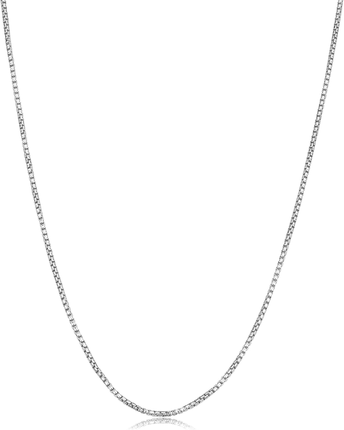 Kooljewelry Sterling Silver Round Box Chain Necklace (1.1 mm, 16, 18, 20, 22, 24, 30 or 36 inch)