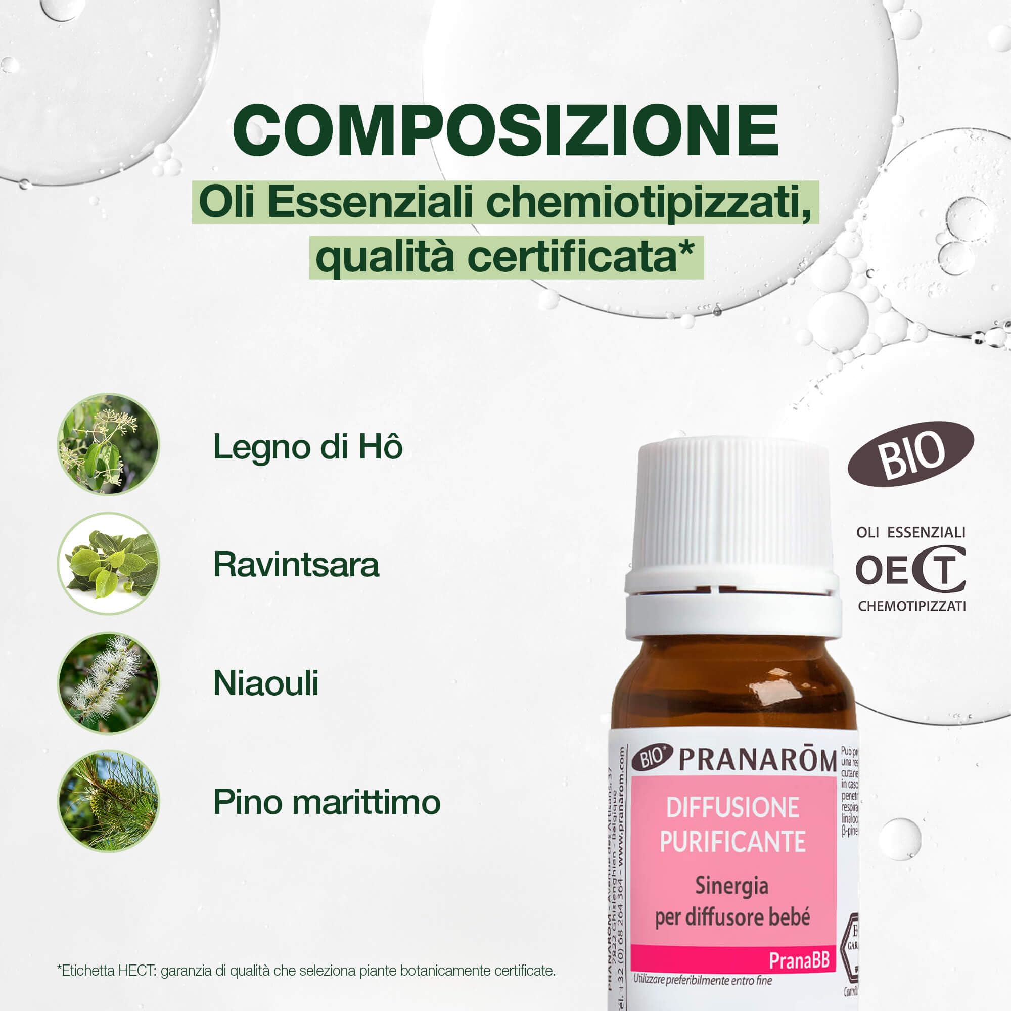 PRANARÔM PranaBB Difusión Purificante – Mezcla de Aceites Esenciales 100% BIO para Difusor Bebé – Purifica el Aire y Crea un Ambiente Saludable – Vegano – 10 ml