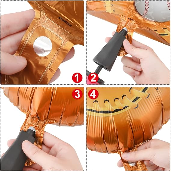 Skylety 8 Pcs Baseball Balloons Foil Glove Sport Birthday Party Decoration