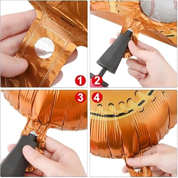 Skylety 8 Pcs Baseball Balloons Foil Glove Sport Birthday Party Decoration