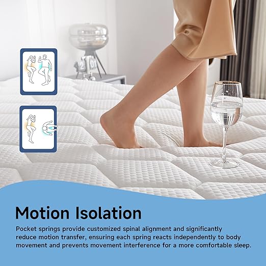 Uapev Full Mattress,12inch Thickness Mattress in A Box,Memory Foam Hybrid Mattress,with Individual Pocket Spring for Motion Isolation & Silent Sleep,Pressure Relief,Plush Texture. thumbnail 4