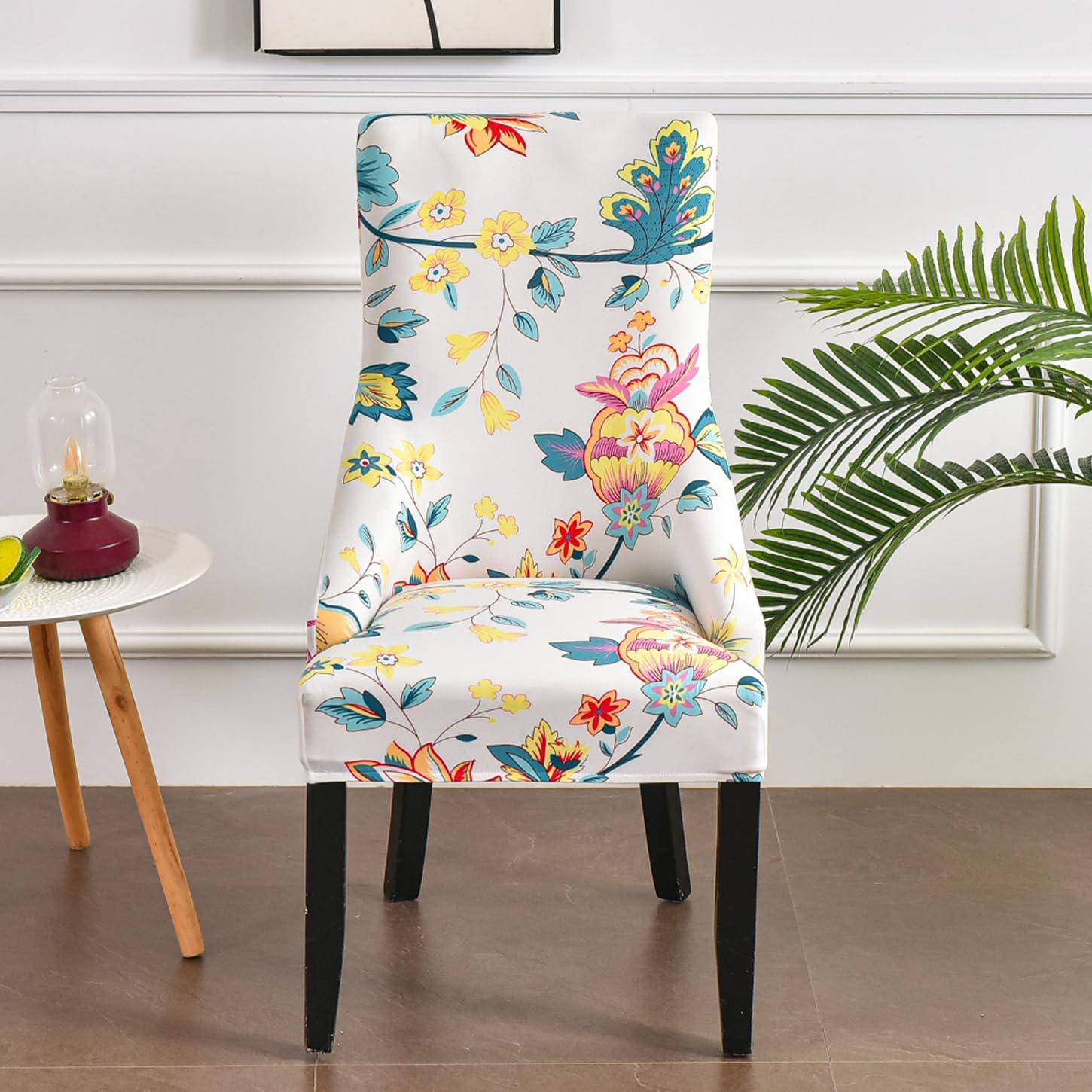 Stretch Wingback Side Chair Slipcover Set of 2 Printed Armless Wingback Chair Cover Reusable Sloping Armchair Cover Accent Chair Covers for Dining Room Banquet Home Decor (Color12, Set of 2)
