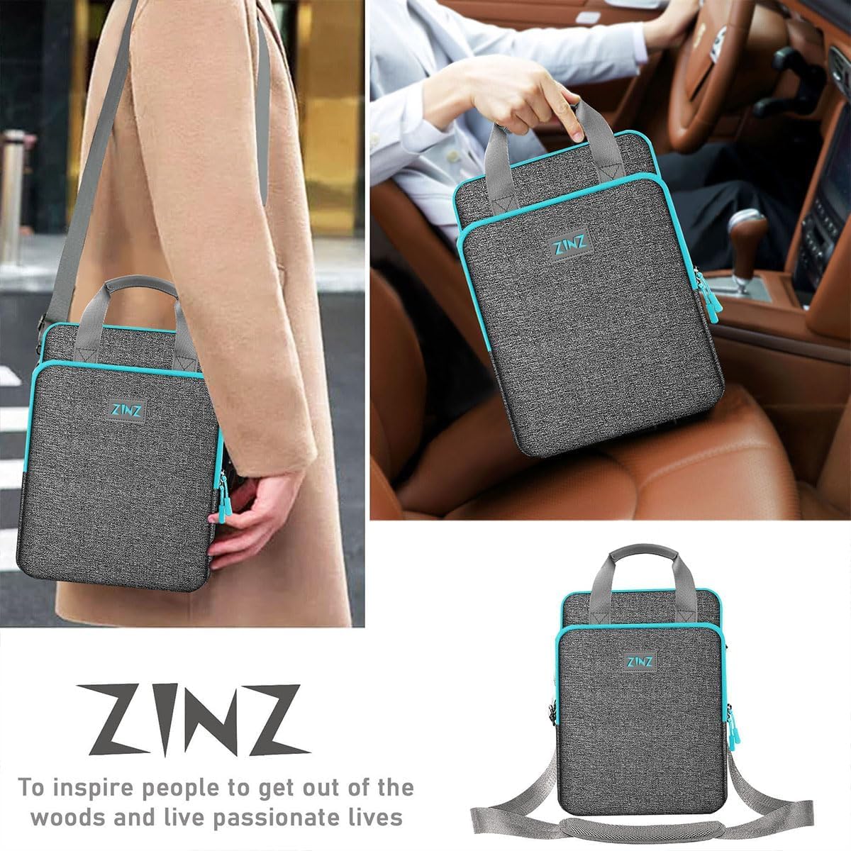 ZINZ Funda delgada y expandible de 12.9 y 13 pulgadas para MacBook Air de 13 pulgadas M4/M3/M2/M1, MacBook Pro de 13 pulgadas M2/M1, iPad Pro de 12.9 pulgadas/13 pulgadas/11 pulgadas, iPad Air de 13