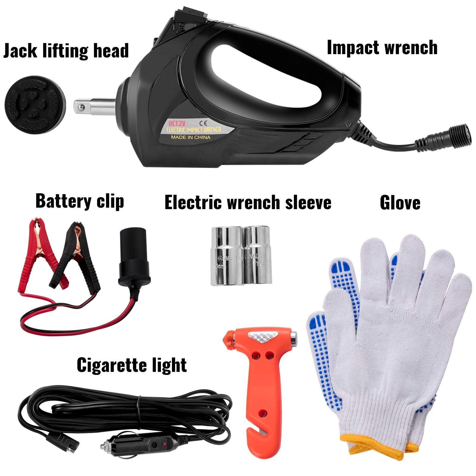 Cric per auto elettrico Cric idraulico per auto da 3 tonnellate, cric elettrico da pavimento con avvitatore a percussione elettrico, set di cric per SUV MPV Berlina Riparazione garage Cambio
