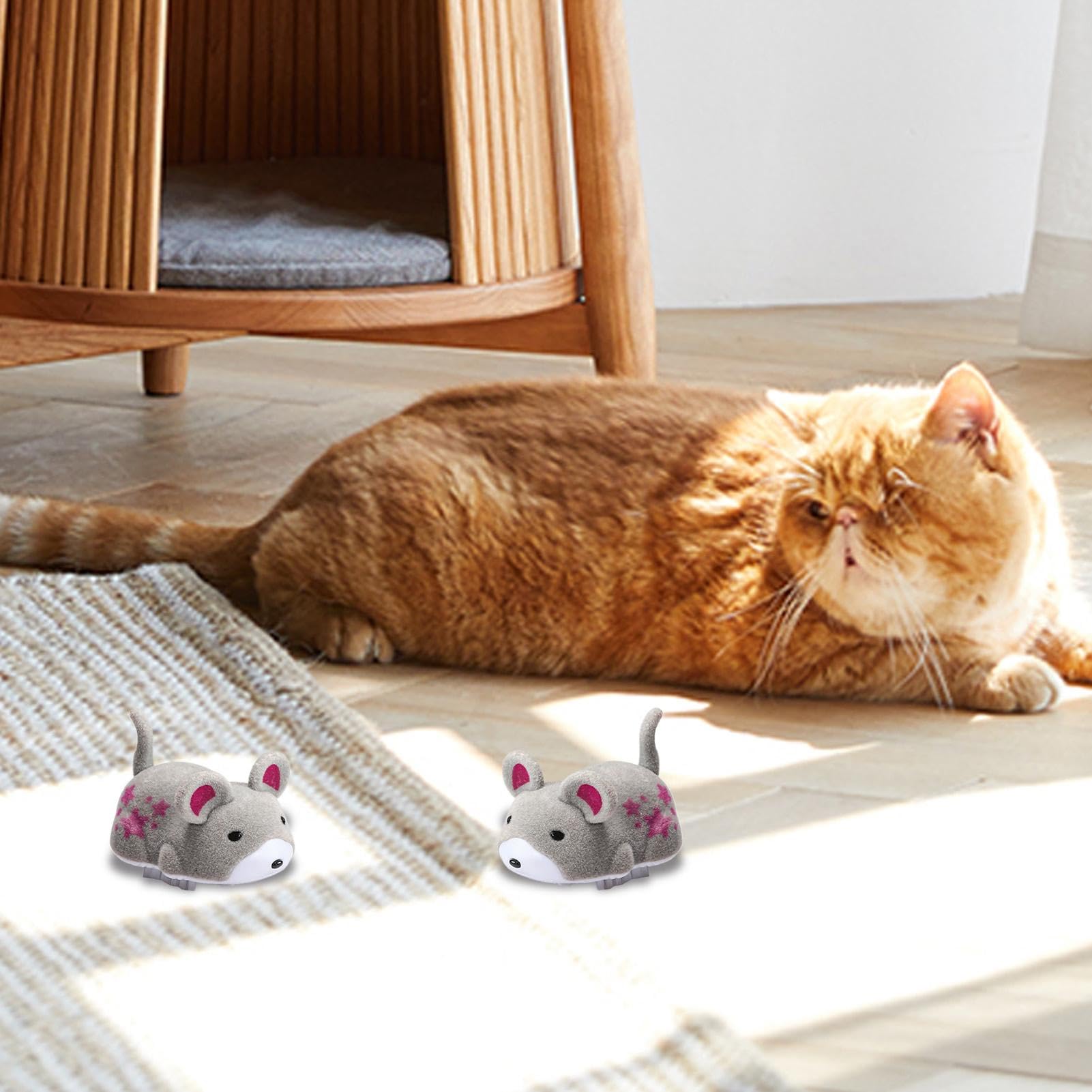 Giocattolo elettronico mobile per gatti, criceti di peluche che scricchiolano per gatti,Giocattolo di gatto in giro di simulazione elettrica | Giocattolo di esercizio per animali domestici in tessuto
