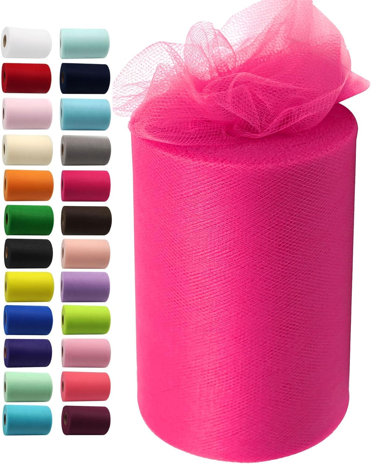 Filloxy Net Tulle Fabric Cut Out-5 Meter, 60 cm Width, Wedding Party Decoration, DIY Craft Supply Bow Baby Shower Birthday Party Wedding Christmas Supplies (Pink)-image-41