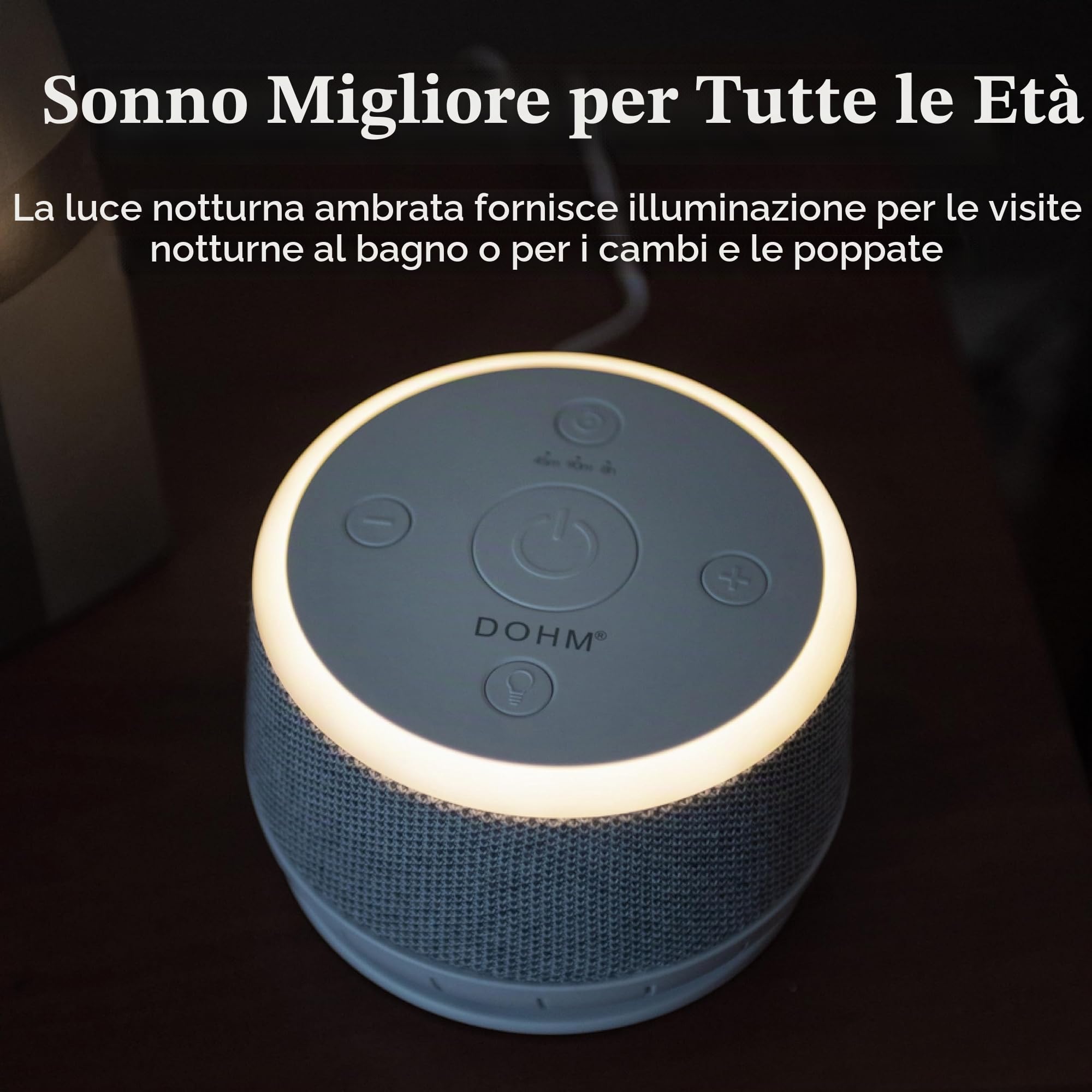 Dohm Nova White Noise Sound Machine, luce notturna, 10 velocità ventola, rumore rosa calmo, riduzione rumore, privacy ufficio, volume regolabile, sonno migliore neonati