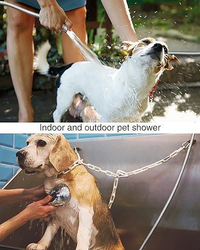 Vista 28 de PHASAT Manguera de ducha, reemplazo de manguera de ducha extra larga de 138 pulgadas, manguera de cabezal de ducha de acero inoxidable 304