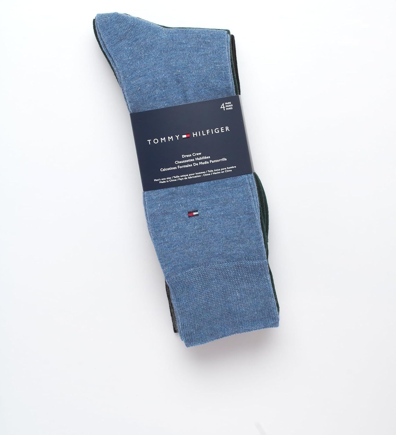Tommy Hilfiger Men's Reinforced Heel Cotton Dress Socks (4-Pack)