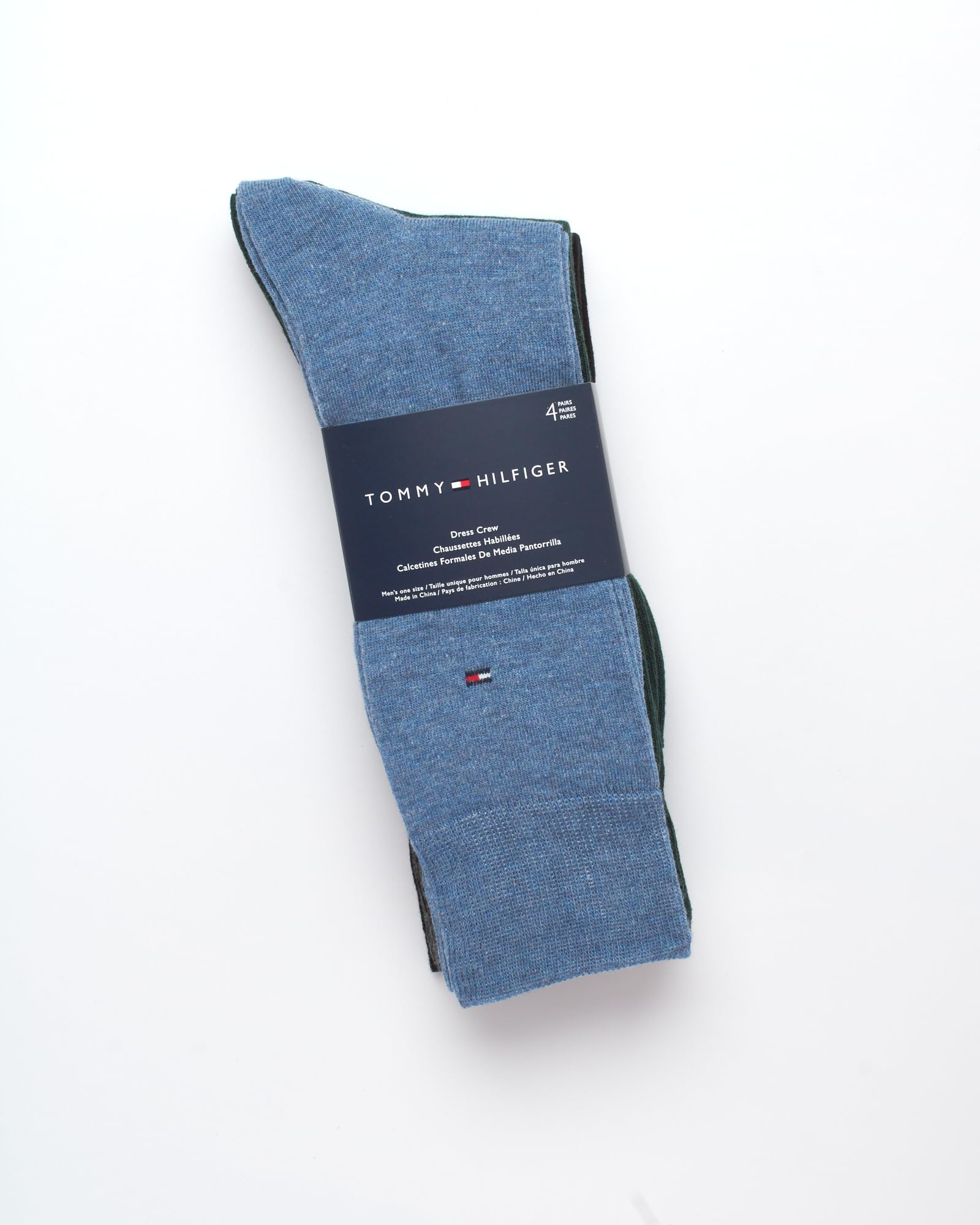 Tommy Hilfiger Calcetines de vestir para hombre, 5 pares de calcetines de vestir ligeros y cómodos, de tela reforzada, para hombre (7-12)