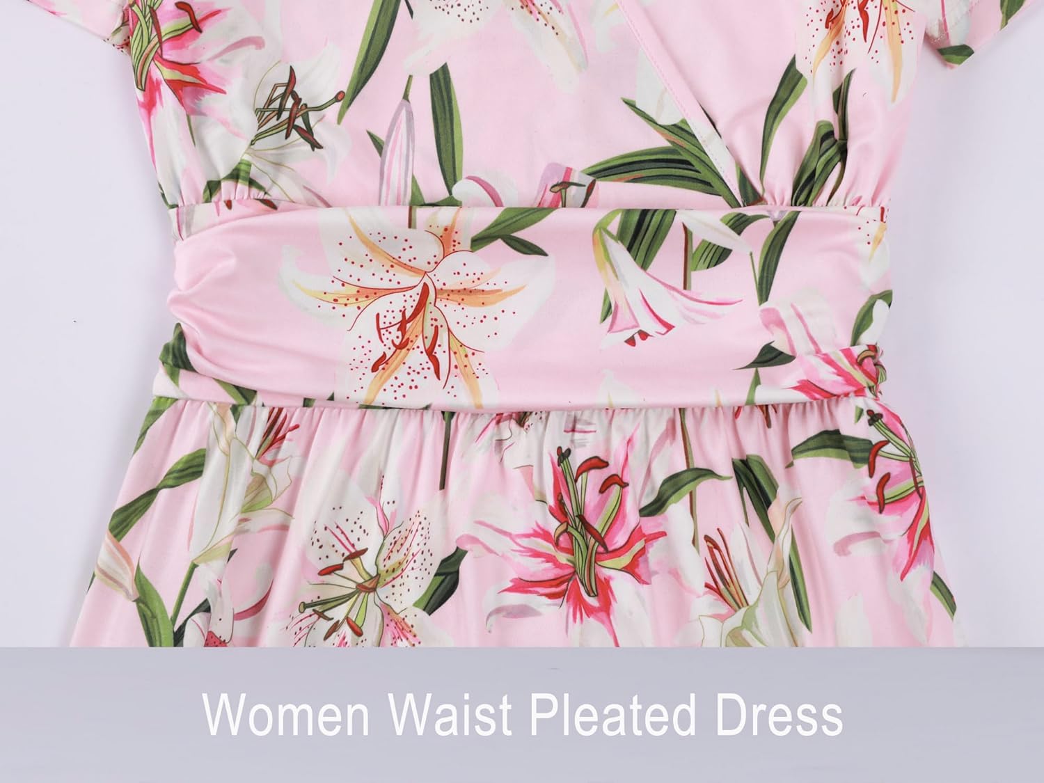 Mommy and Me Floral Dresses Mother Daughter Matching Short Sleeve Tshirt Midi Dress Crew Neck Outfits with Pockets - Image 7