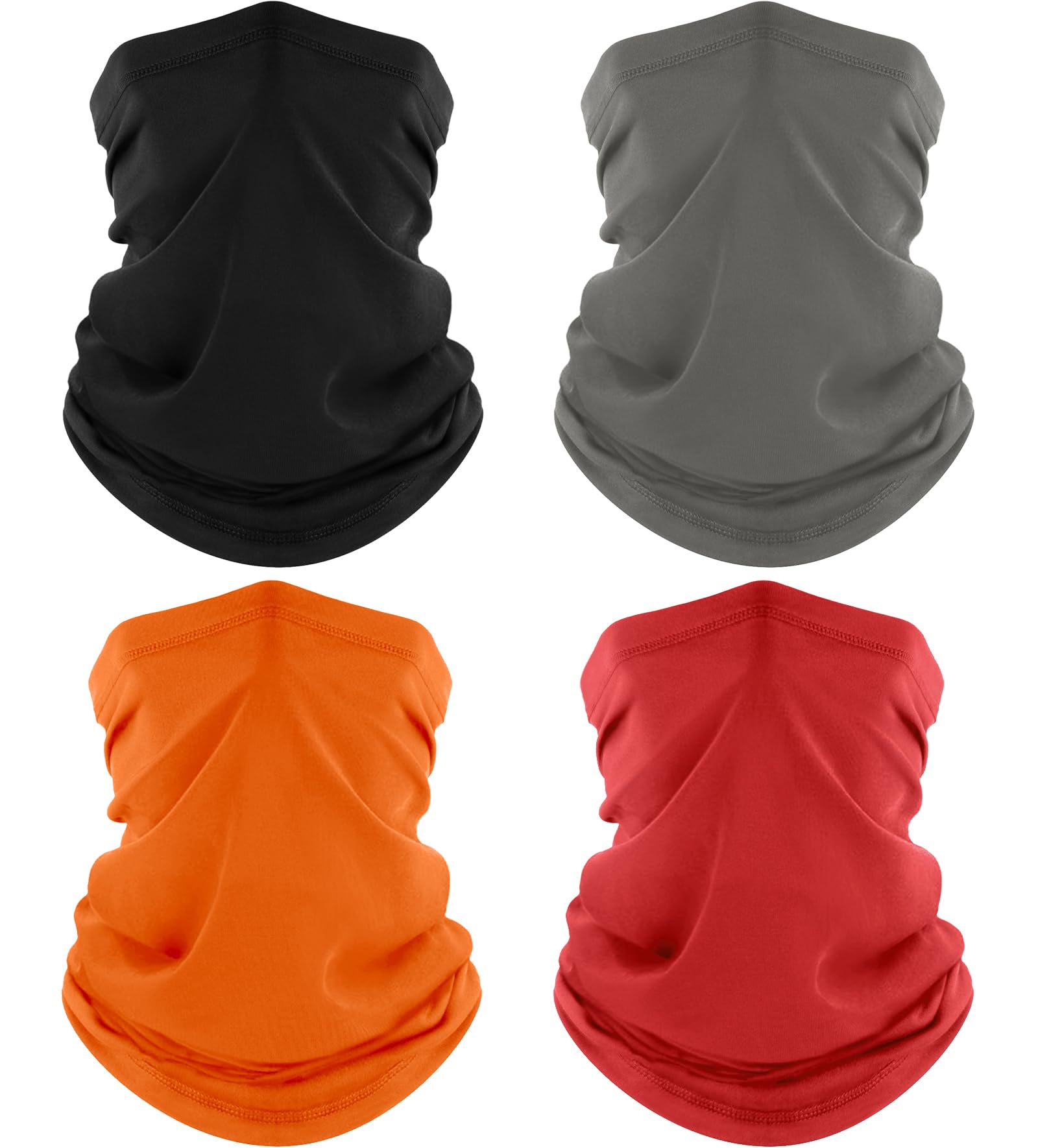 ROXUN 4 Stück Schlauchschal Atmungsaktive multifunktionstuch Gesichtsmaske | Ideal zum Wandern, Atmungsaktiv kühlendes Material, UV Wind Staub Schutz, 95% Polyester 5% Elastan
