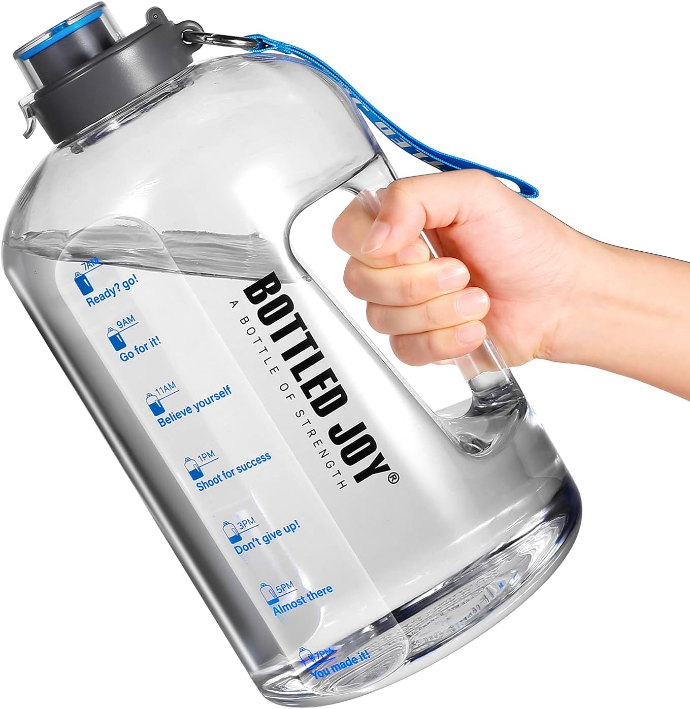 Acxilexy Water Bottle with Time Markings,1 Gallon Sports Water Bottle